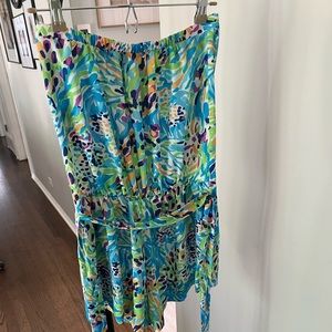Women’s Lilly Pulitzer Strapless Floral Romper | Size Medium | Tie waist